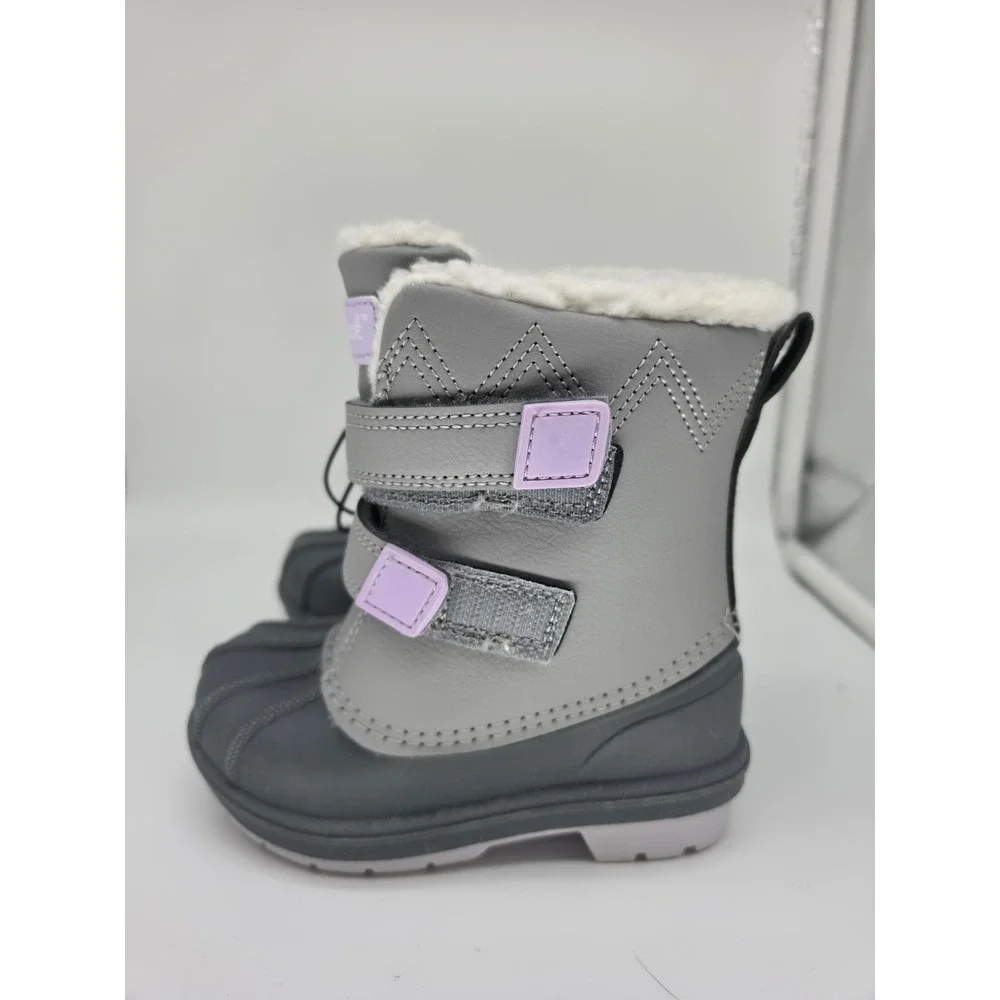 NWT Cat & Jack Toddler Denver Winter Boots Gray Waterproof Insulated Size 7 Play